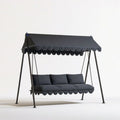Hollywoodschaukel 3-Sitzer mit Sonnendach, 200 x 120 x 180 cm, Schwarz/Anthrazit
