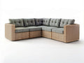 Modulares Garten-Ecksofa in L-Form, 250 × 250 × 78 cm, Natur/Grau