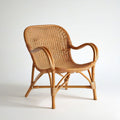 Rattan-Sessel mit Armlehnen, Naturbraun, 65 x 65 x 90 cm