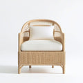 Rattan-Sessel mit Armlehnen, Natur/Creme, 75 x 70 x 88 cm