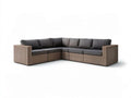 5-Sitzer Garten-Ecklounge 250 x 250 x 75 cm Braun/Dunkelgrau Polyrattan