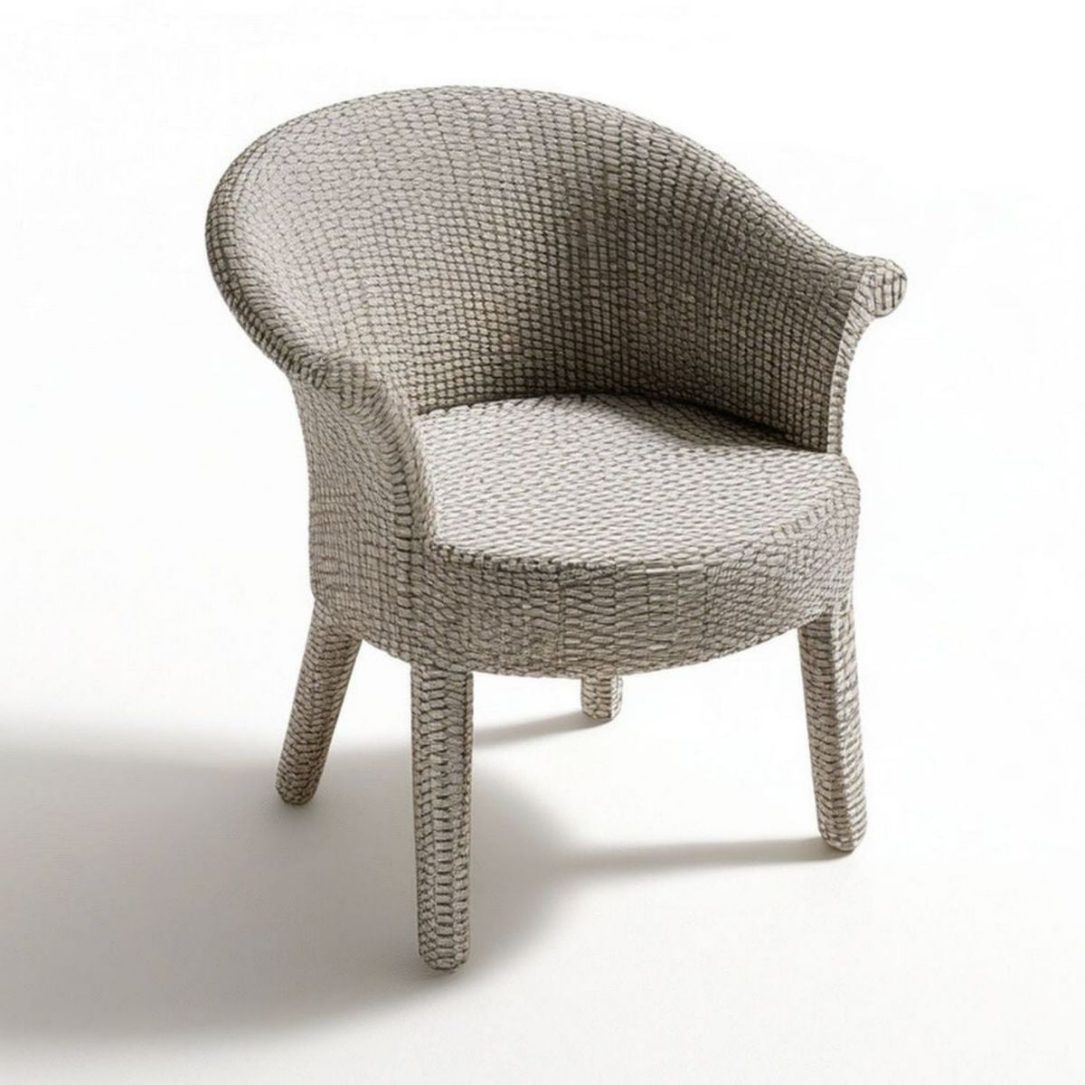 Beiger Polyrattan-Gartenstuhl mit Armlehnen, 64 x 62 x 82 cm